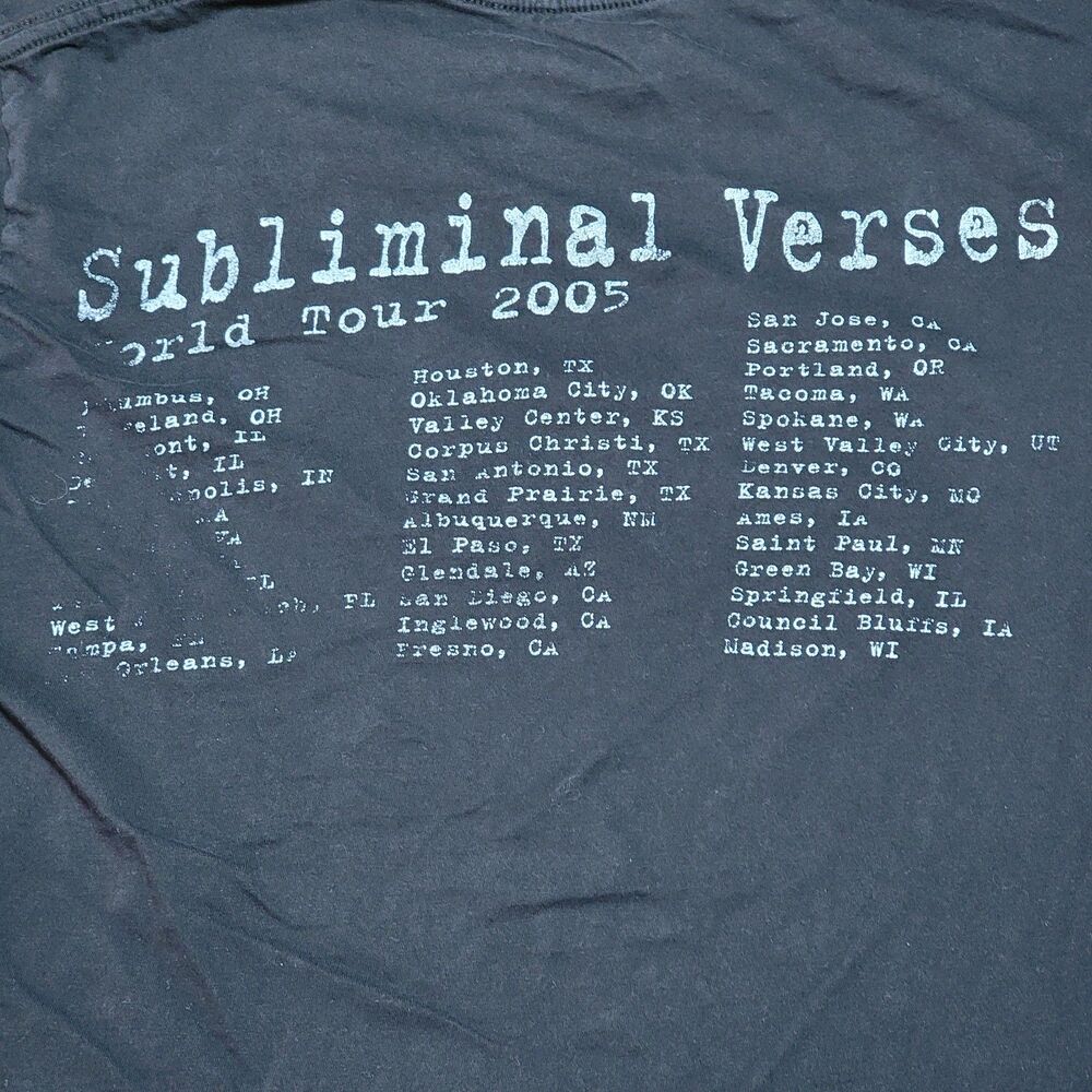 Slipknot SS Black Unisex Tee "Subliminal Verses World Tour 2005" - Size Medium - Picture 4 of 8